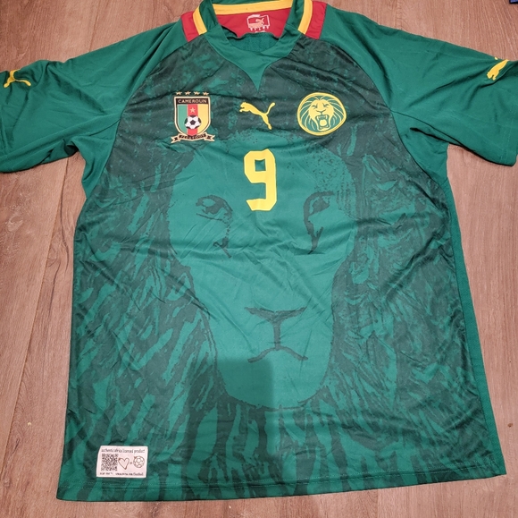 Vintage Puma Samuel Eto’o #9 Cameroon Home Soccer Football Jersey Size L - Picture 1 of 10